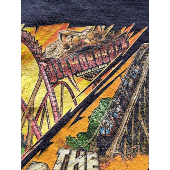 Kings Island Roller Coaster Graphic T-Shirt Cedar Fair Youth Medium Collectible - Picture 2 of 9